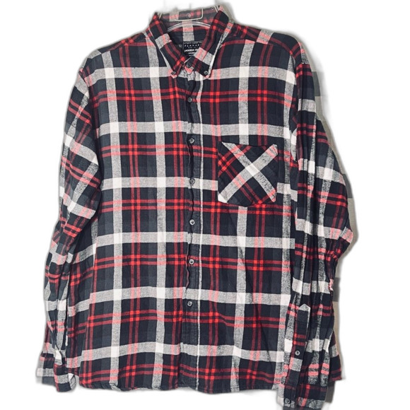 Jackson Hole size XL plaid flannel button down shirt red black white - Picture 2 of 6